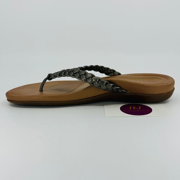 Aetrex Women's Rachel Support Comfort Thong Sandals Pewter Size 38 EU/ 7.5-8 US - Picture 11 of 14